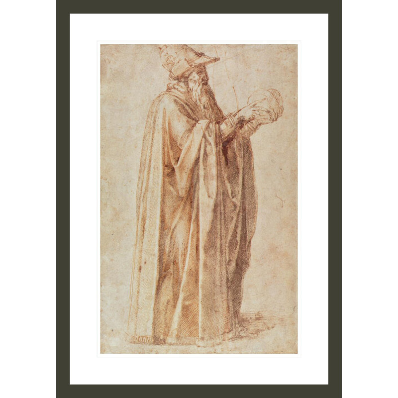 «Study of a Man» par Michelangelo Buonarroti, impression giclée sur cadre, H 29,5 po x l 21,17 po