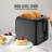 OVENTE Electric 2 Slice Toaster Machine with 6-Shade Browning Selector Setting, Compact Design and Removable Crumb Tray, 700W Power Perfect for Toasting Bread, Thin Bagels and Waffles, Black TP2210B-92661710