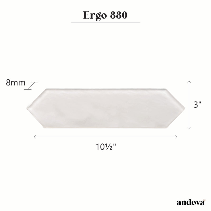 Ergo 3" x 11" Picket Glass Floor and Wall Tile, Khaki