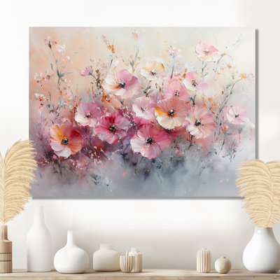 Jackelyne Sunset Pastel Pink Hues Wildflowers II - Wildflowers Wall Art