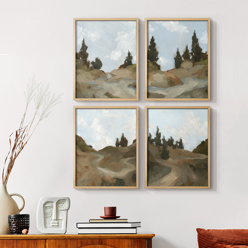 Impression sur toile, ensemble de 4, Naturel, H 44 po x l 14 po