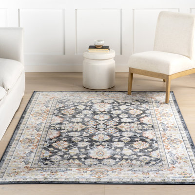 Tapis à bordure lavable à la machine Breigh Medallion
