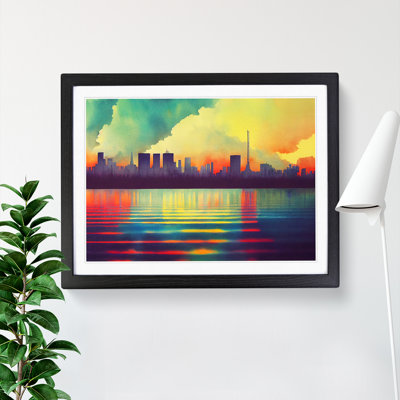 Unbeatable Watercolour Skyline - Framed Print