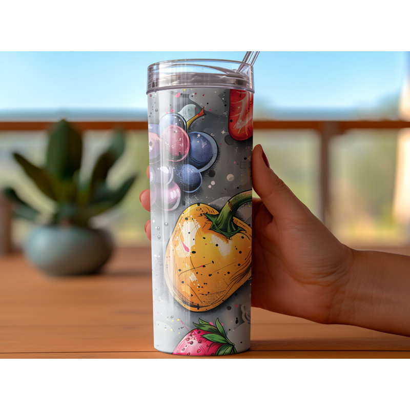 Choose Handmade Tumblers 591ml Vacuum Insulated Stainless Steel (18/8) Travel Tumbler with Straw