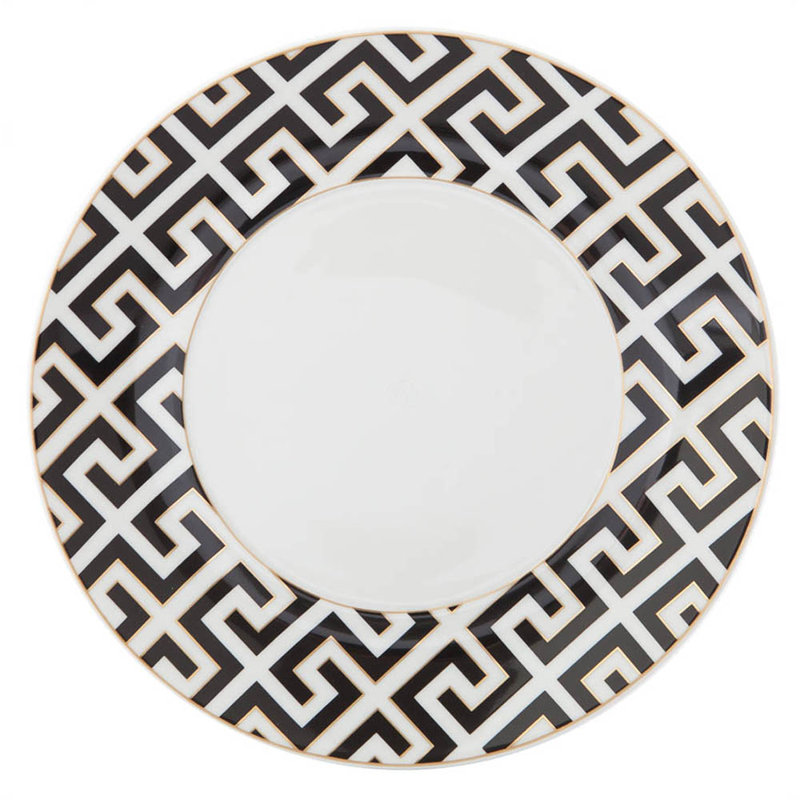 Royal Palace Cosmopolitan Porcelain Dinner Plate, Black
