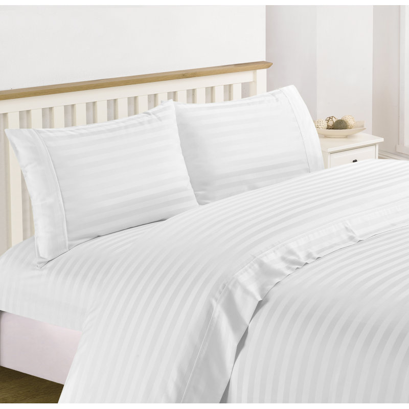 Hampton Egyptian Cotton Striped Sheet Set, Queen Sheet Set with 2 Pillowcases, Aqua