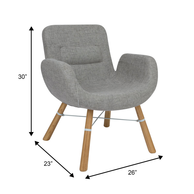 Chaise d'appoint en polyester - Chaise avec accoudoirs à motif patchwork, Mélange de polyester gris
