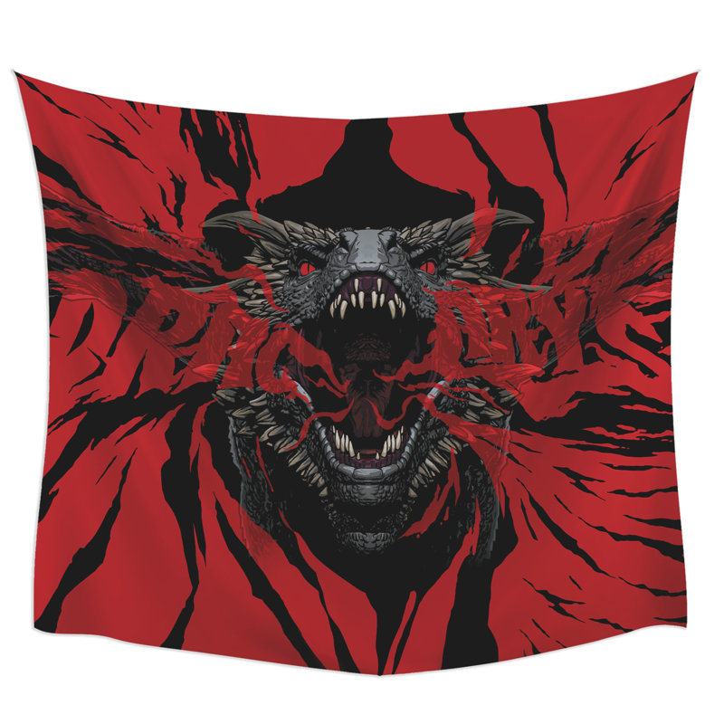 Game of Thrones Dragon Tapestry in Black and Red Polyester