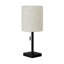 Lighting, ensemble de 2, lampe de table h, 17 po, port USB inclus, métal noir, abat-jour beige, contemporain-170004350-170004351