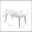 Table de salle à manger moderne en pierre artificielle moderne à bord arrondi avec pieds en métal gris foncé-61136834