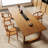 Brown Rectangular Solid Wood Dining Table-108225479