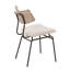 Chaise Mid-Century moderne en métal brun, tissu crème et bois blanchi par - ensemble de 2