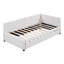 Lit de jour rembourré avec cadre de canapé-lit gigogne, sans sommier tapissier, design polyvalent et peu encombrant, idéal pour les chambres d'amis ou pour se prélasser, tissu en lin-50590720