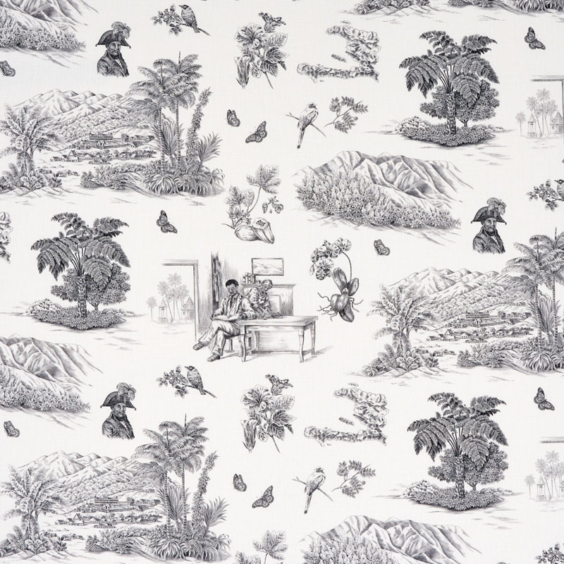 Schumacher x Victor Glemaud Toussaint Toile Fabric, Black