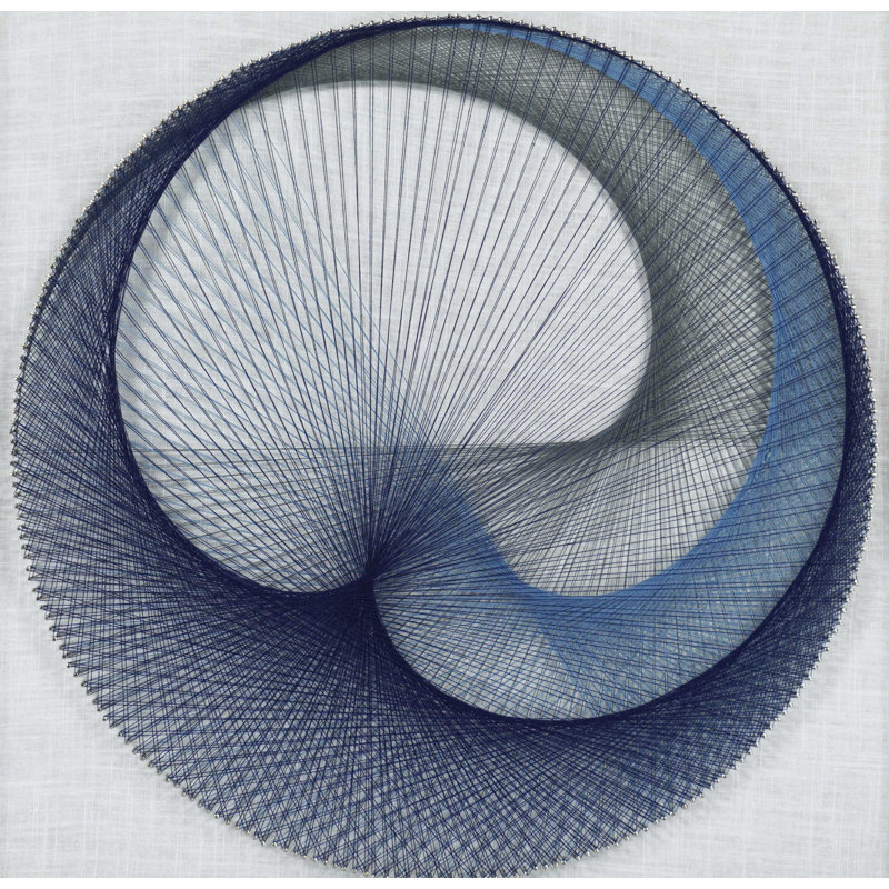 Abstract Blue String Art Shadow Box Wall Decor