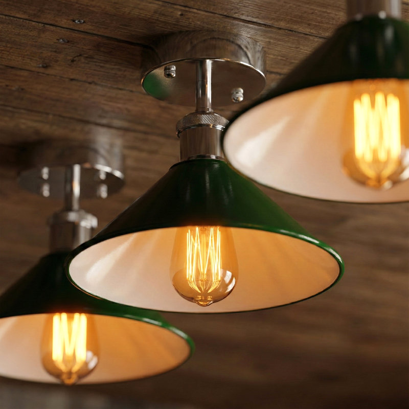 Chasteen Semi Flush Mount, Green