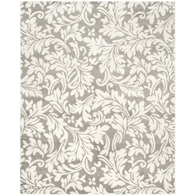 Tapis floral gris foncé / beige Ammundsen