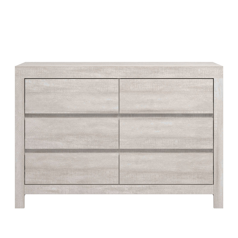 Cubbot 111.5cm W 6 - Drawer Chest of Drawers, Dusty Grey Oak