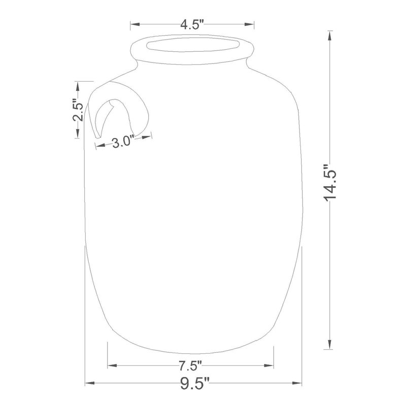 Vase Finck, H 14,5 po x l 9,5 po x P 9,5 po