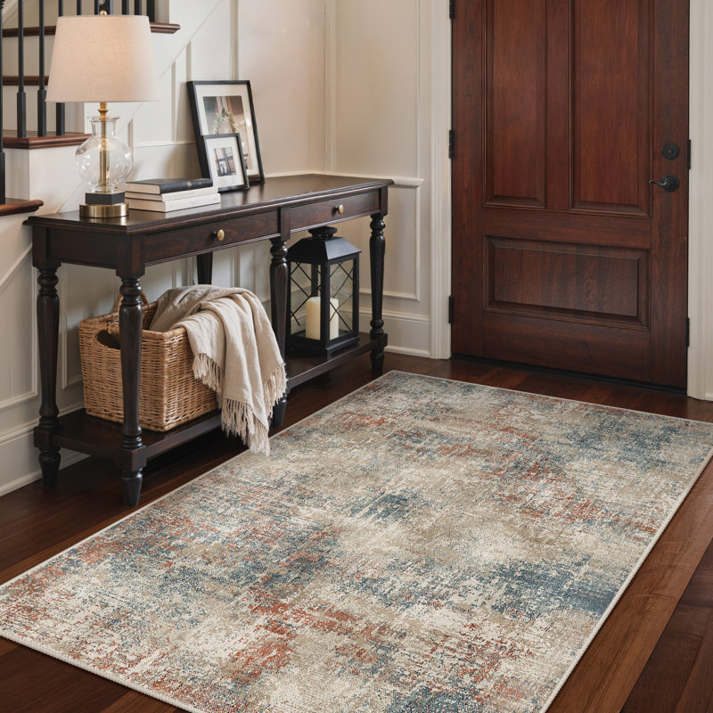 Abstract Machine Printed Area Rug, Rectangle 120 x 170 cm
