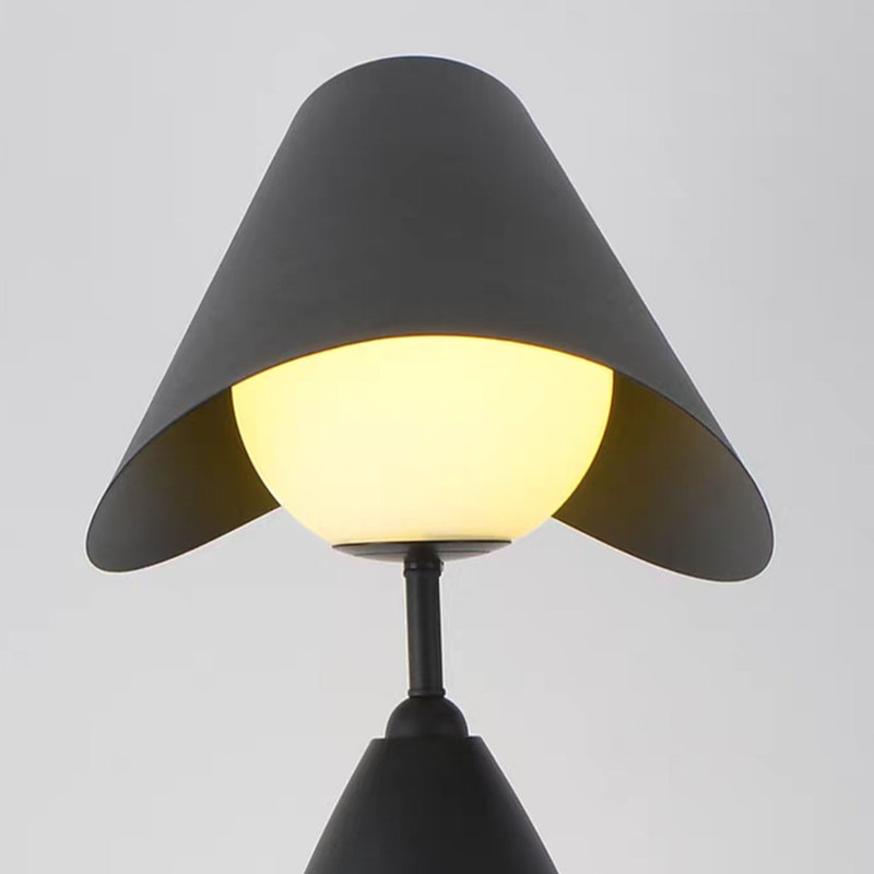 Lampe sur pied en fer et PE, Noir, Noir