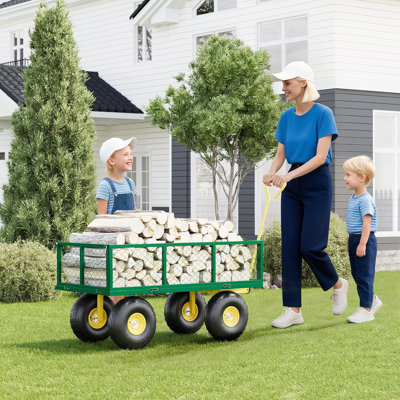 Heavy Duty Steel Garden Cart, 3 In 1 Pullable Garden Wagon