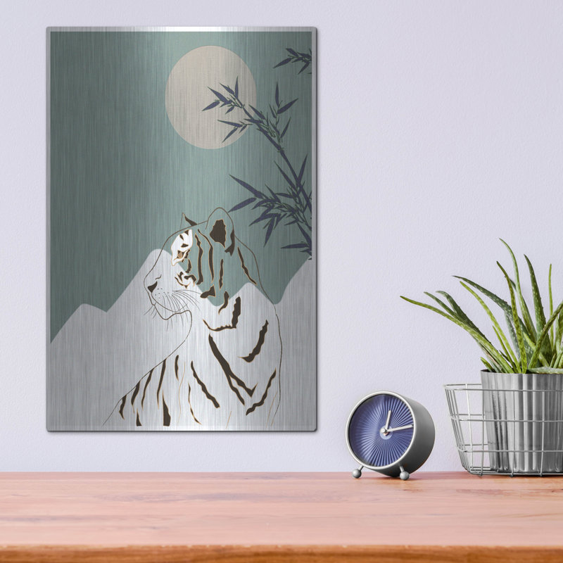 "Tigre blanc de l'art japonais" par Sabrina Balbuena, H 16 po x l 12 po