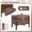 Table de chevet en bois Westin avec 2 tiroirs de rangement et poignées en métal-1727941570
