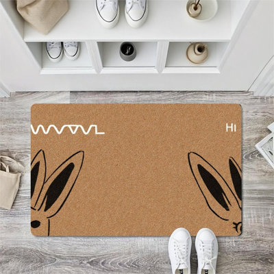 Paillasson Minimalist Bunny, 24 po x l 36 po, pour porche d'entrée