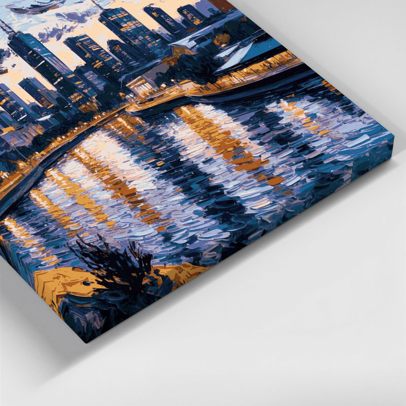 Cities Melbourne Australia Gray Canvas Wall Art, 12" H x 18" W