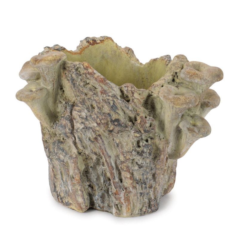 Contenant pot à fleurs en faux ciment H 7,25 po