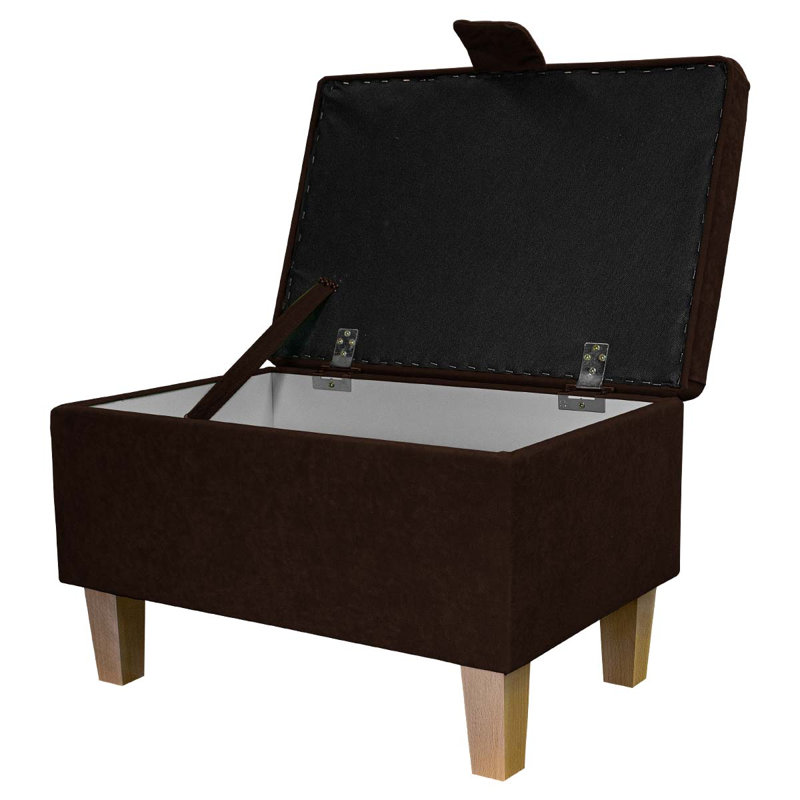 50cm Wide Rectangle Solid Colour Footstool Ottoman with Storage
