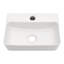 Lavabo mural rectangulaire en céramique blanche de 37 x 25 cm, lavabo suspendu compact avec un seul trou de robinetterie, bonde de 4,5 cm, hauteur de 10,7 cm, pour petites salles de bain et salles d'eau.