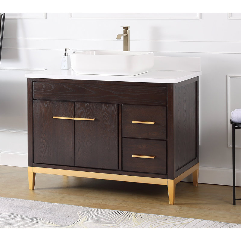 Ensemble de meuble-lavabo 42 po, Blanc, Espresso