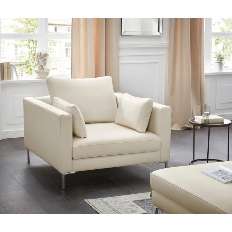 Marius 110 Wide Tufted, Cream, Lether Comfort