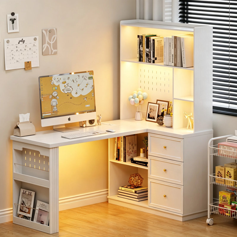 86028 L-Shaped MDF Computer Desk