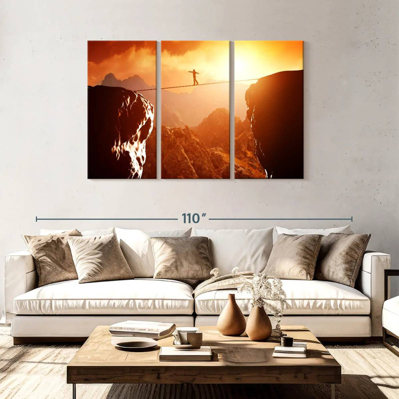 Cliff Tightrope Walk, 48" H x 74" W