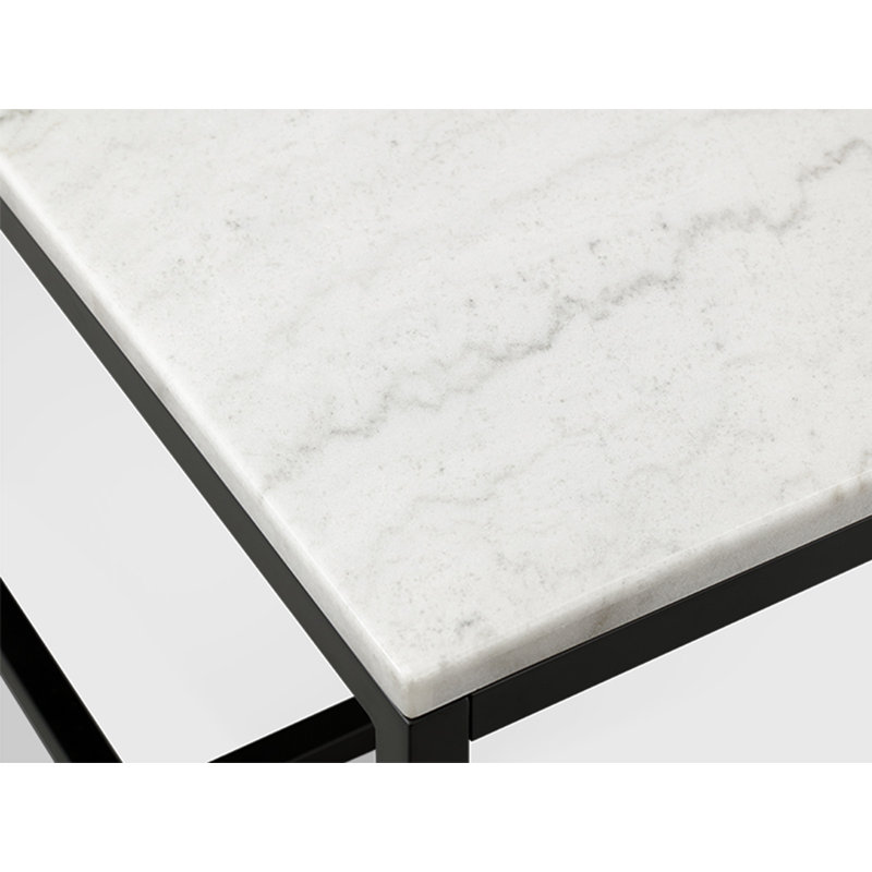 Rectangular Cocktail Table, White Top/Black Base