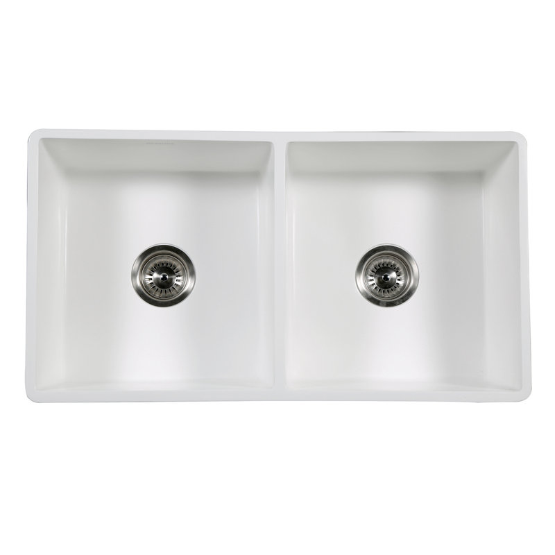 Arcticstone Solid Surface 33" x 18" Farmhouse Apron Kitchen Sink