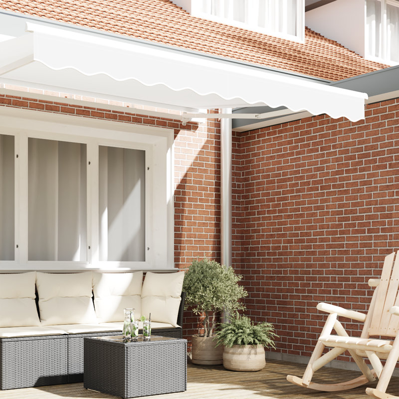 Breakwater Bay 20cm D Retractable Patio Awning, 230 cm W x 20 cm D, White