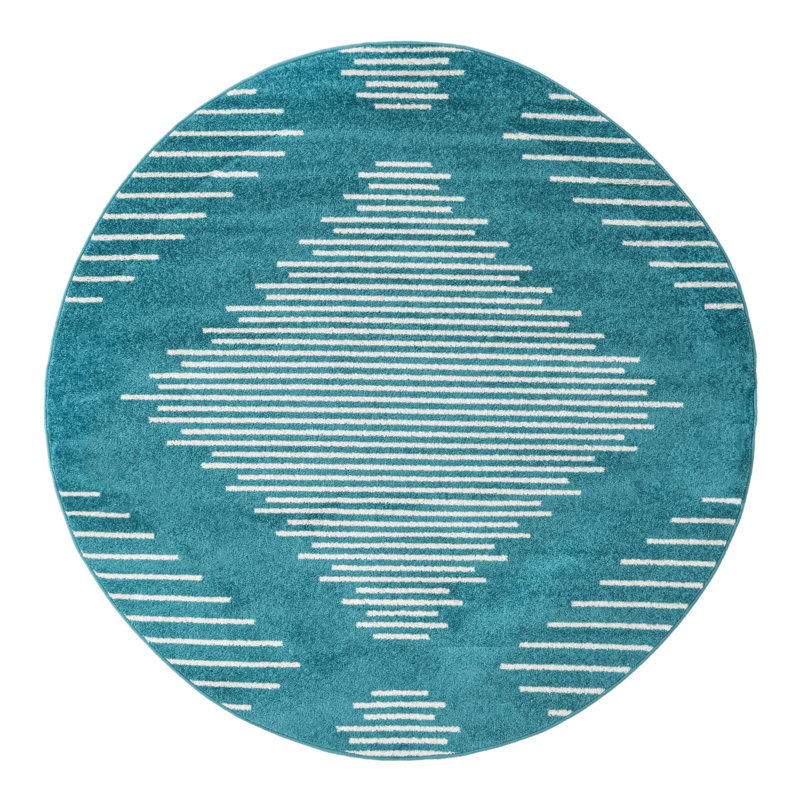 Chenille Geometric Indoor Rug, Round 6'1"