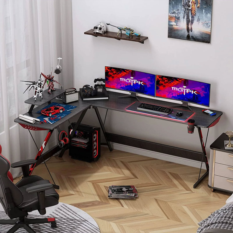 L-Shaped Steel Computer Desk