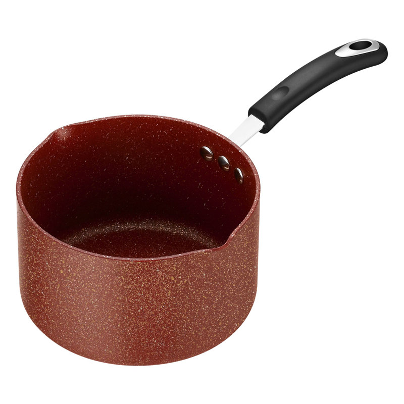 Casserole antiadhésive de 5,3 pte avec couvercle Ozeri Stone Earth All-In-One APEO & PFOA, 3,0 L (3,2 pintes), Rouge