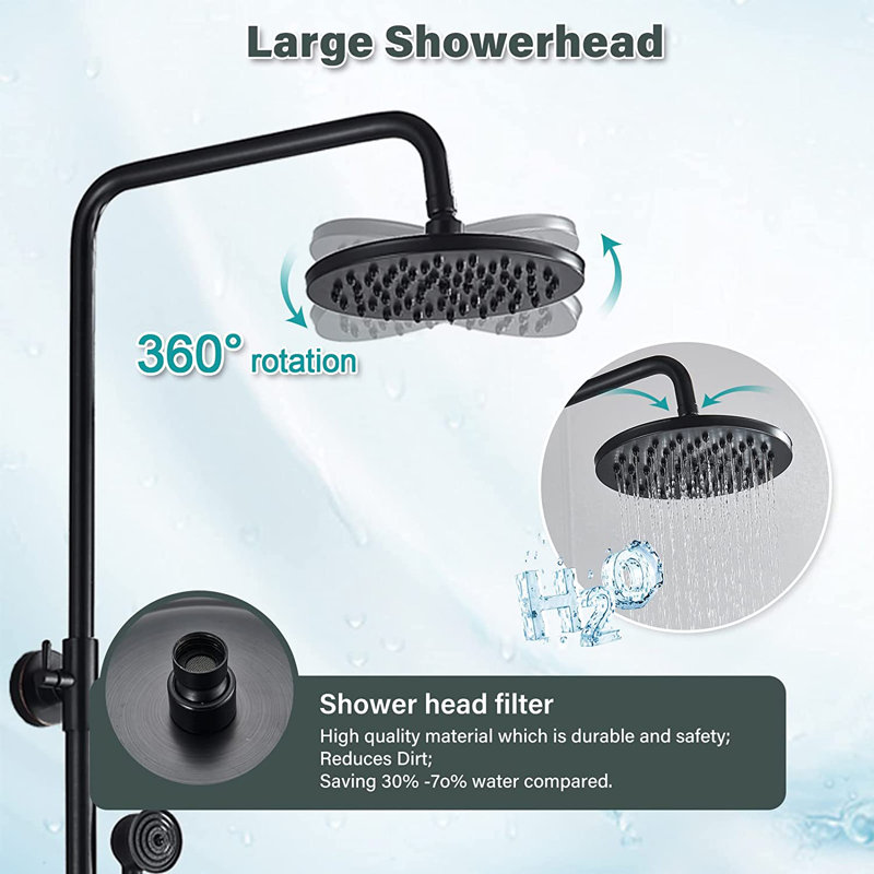 Shower Mixer taps Oil Rubbed Bronze Bathroom Shower tap System Rainfall Shower Head