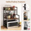 3-Tier Microwave Stand Kitchen Countertop Organizer-Coffee