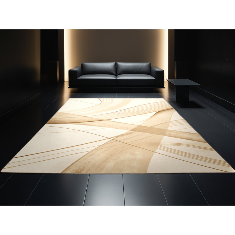 Tapis beige moelleux moelleux et moelleux Earls, 6 po de diamètre