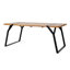 Table de salle à manger de style industriel moderne avec design classique à lattes et structure en fer, largeur 72,84 cm, profondeur 34,59 cm x hauteur 30,35 cm, assemblage requis