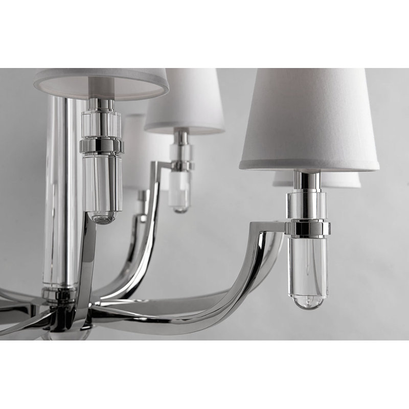 Dayton 9 - Light Chandelier, Aged Brass, White