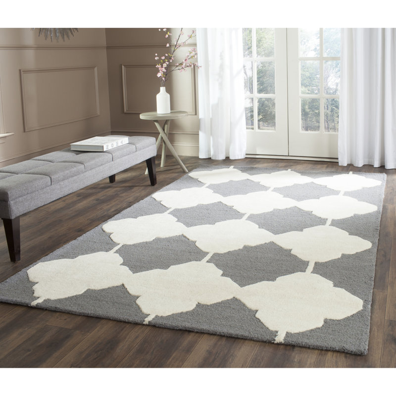 Cannen Hand Tufted Wool Geometric Rug, Rectangle 8' x 10'
