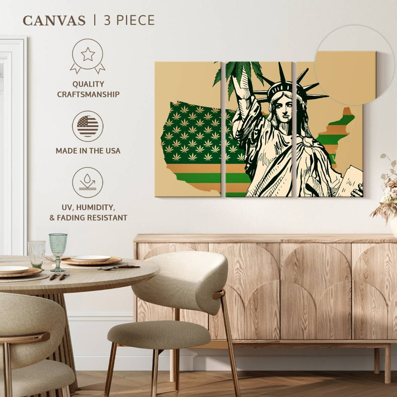 Marijuana drapeau américain, H 20 po x l 33 po